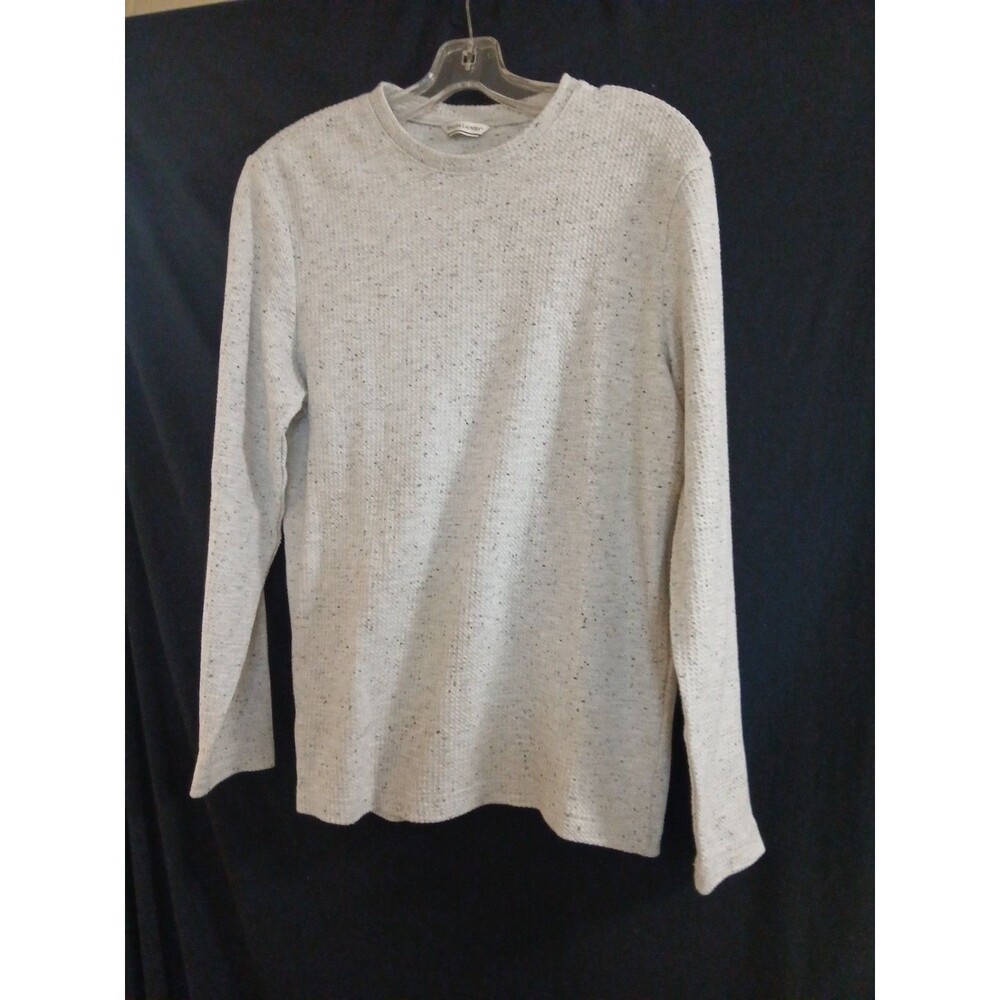 English Laundry Waffle Weave Thermal Speckled Gray Shirt Sz S